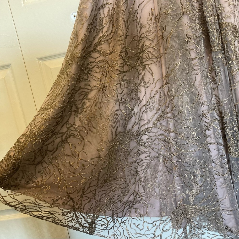 Kanwal Malik Moestaram Pakistani Indian Formal Wedding Dress Gold Brown Mocha - Picture 10 of 13